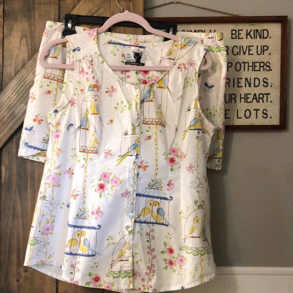 Floral Birdcage Print Pajama Set